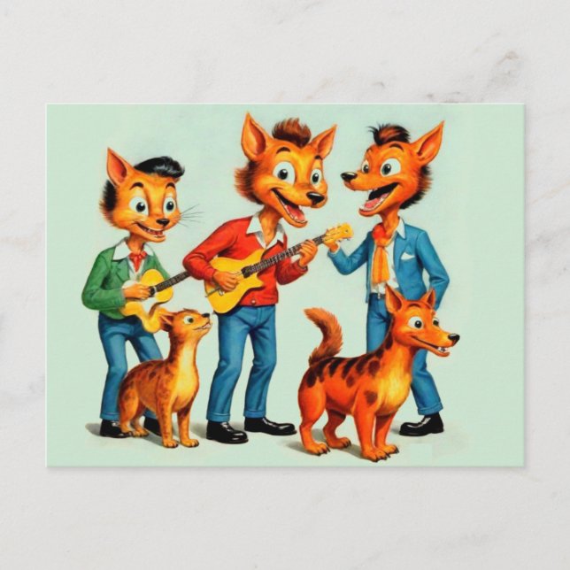 Tarjeta postal de la banda de Cartoon Rockabilly (Anverso)