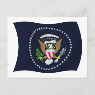 Tarjeta postal de la bandera con el sello presiden
