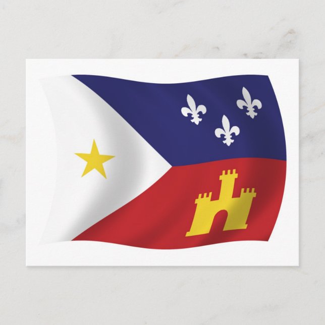 Tarjeta postal de la bandera de Acadiana (Anverso)