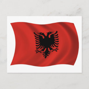 Tarjeta postal de la bandera de Albania
