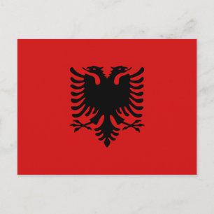 Tarjeta postal de la bandera de Albania