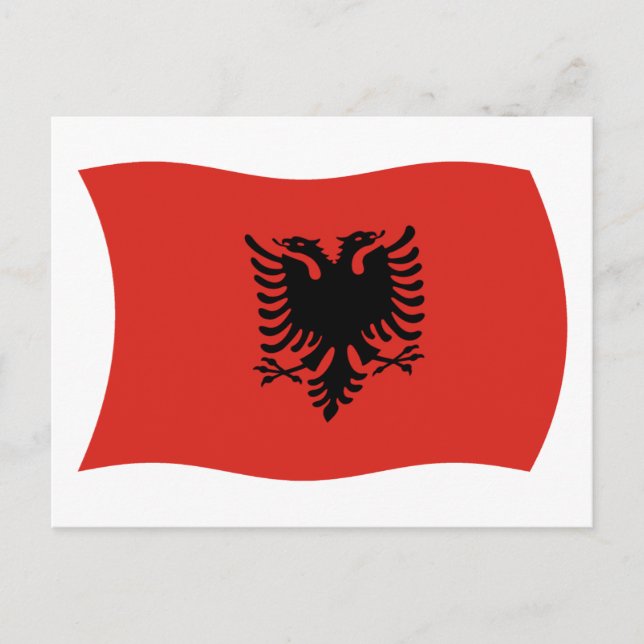 Tarjeta postal de la bandera de Albania (Anverso)