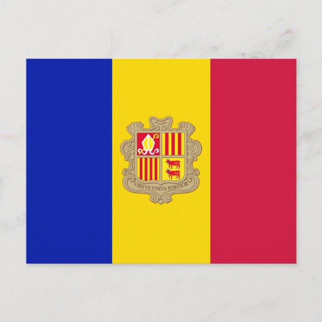 Tarjeta postal de la bandera de Andorra (Anverso)