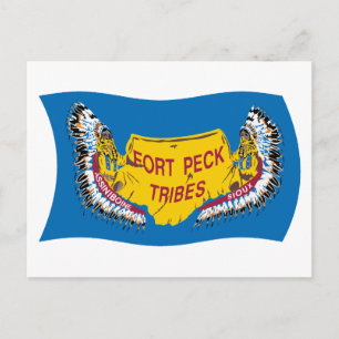 Tarjeta postal de la bandera de Assiniboine de For