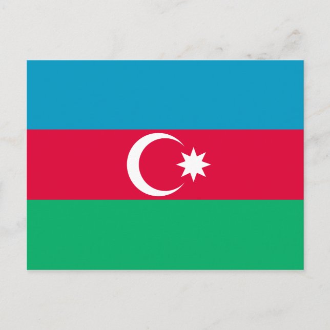 Tarjeta postal de la bandera de Azerbaiyán (Anverso)