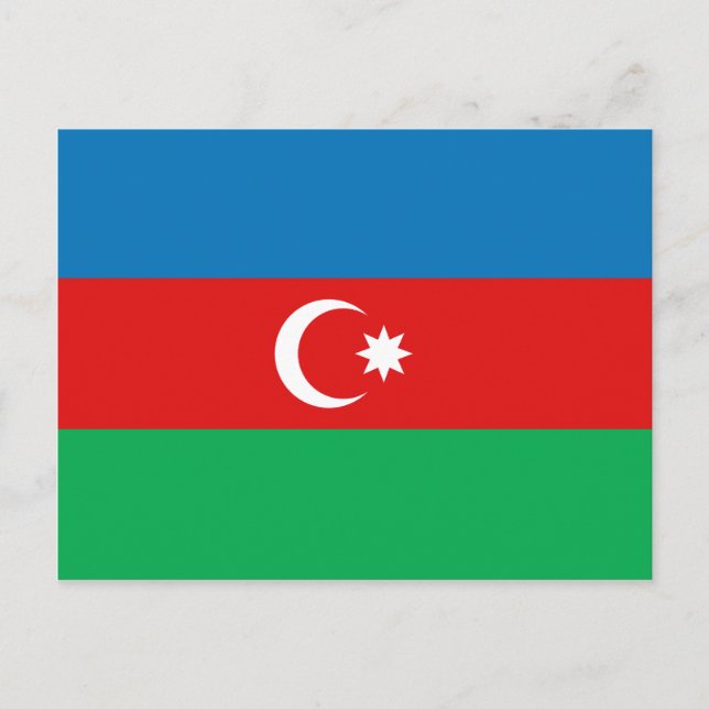 Tarjeta postal de la bandera de Azerbaiyán (Anverso)