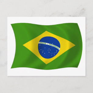 Tarjeta postal de la bandera de Brasil