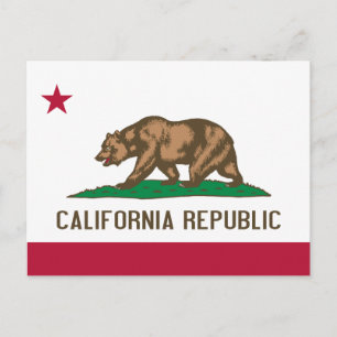 Tarjeta postal de la bandera de California