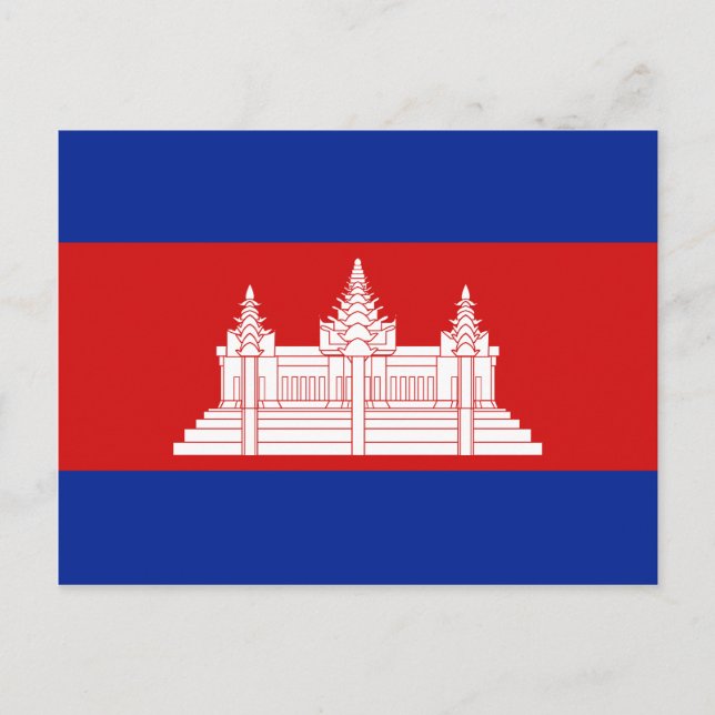 Tarjeta postal de la bandera de Camboya (Anverso)