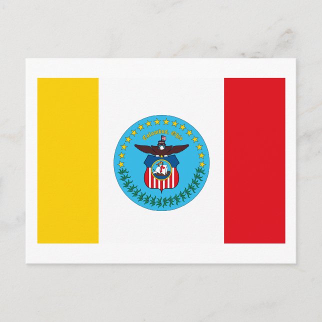 Tarjeta postal de la bandera de Colón Ohio (Anverso)