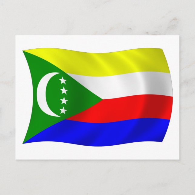 Tarjeta postal de la bandera de Comoras (Anverso)