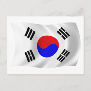 Tarjeta postal de la bandera de Corea del Sur
