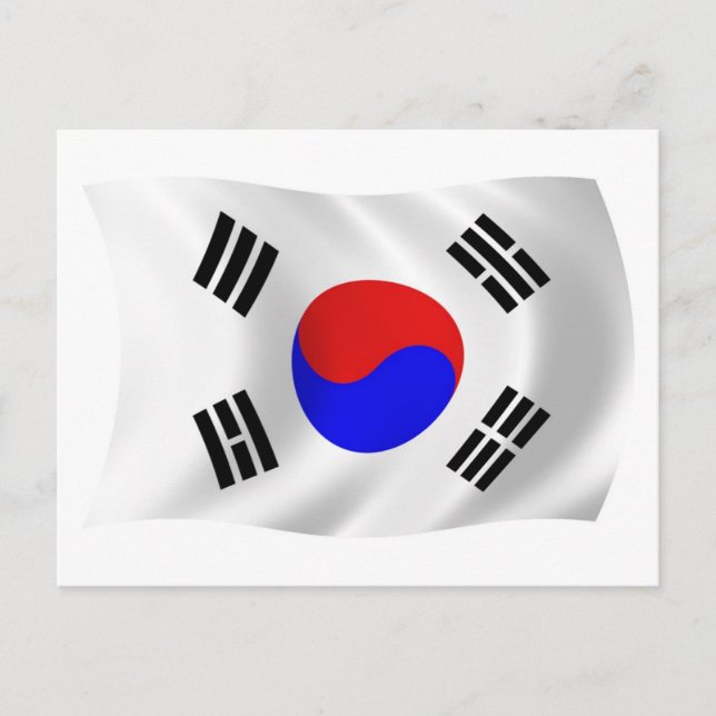 Tarjeta postal de la bandera de Corea del Sur (Anverso)