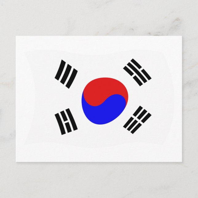 Tarjeta postal de la bandera de Corea del Sur (Anverso)