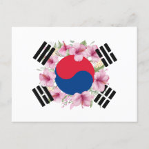 Tarjeta postal de la bandera de Corea del Sur Mugu