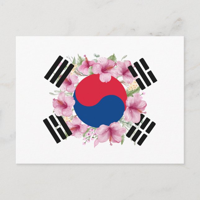 Tarjeta postal de la bandera de Corea del Sur Mugu (Anverso)