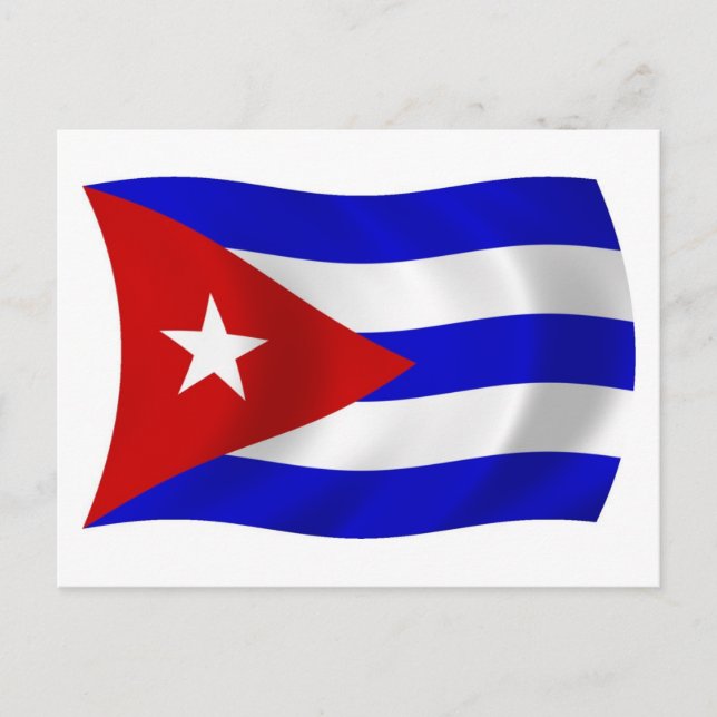 Tarjeta postal de la bandera de Cuba (Anverso)