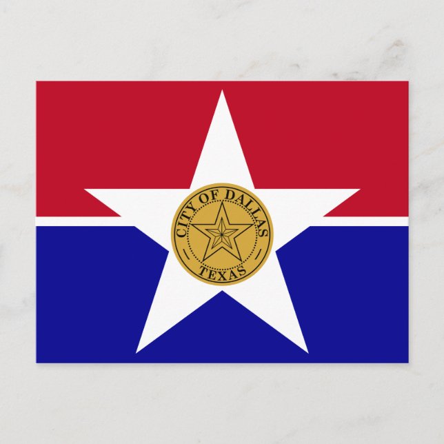 Tarjeta postal de la bandera de Dallas, Texas (Anverso)