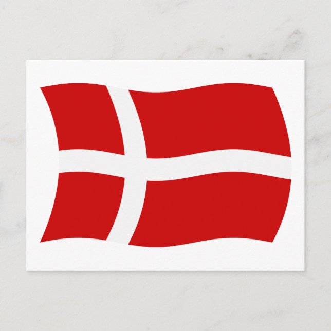 Tarjeta postal de la bandera de Dinamarca (Anverso)