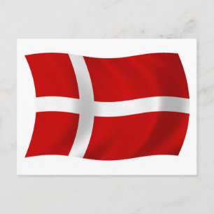 Tarjeta postal de la bandera de Dinamarca