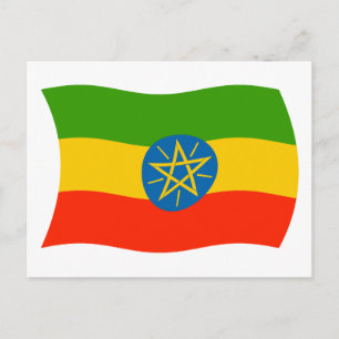 Tarjeta postal de la bandera de Etiopía