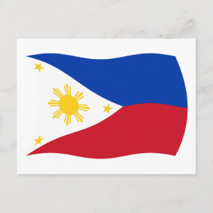 Tarjeta postal de la bandera de Filipinas