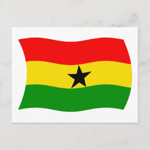 Tarjeta postal de la bandera de Ghana