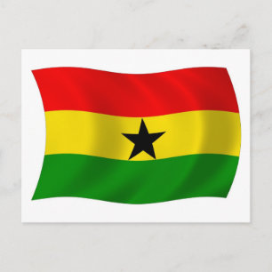 Tarjeta postal de la bandera de Ghana