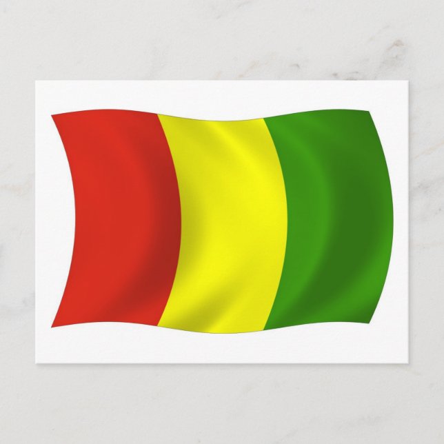 Tarjeta postal de la bandera de Guinea (Anverso)