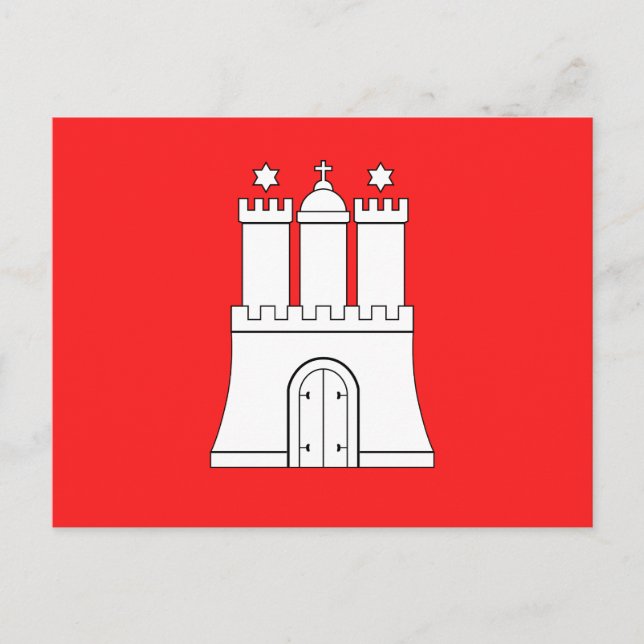 Tarjeta postal de la bandera de Hamburgo (Anverso)