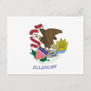 Tarjeta postal de la bandera de Illinois