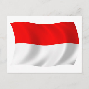 Tarjeta postal de la bandera de Indonesia