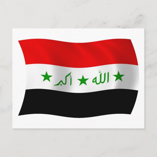 Tarjeta postal de la bandera de Irak (Anverso)