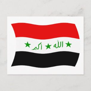 Tarjeta postal de la bandera de Irak