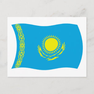 Tarjeta postal de la bandera de Kazajistán