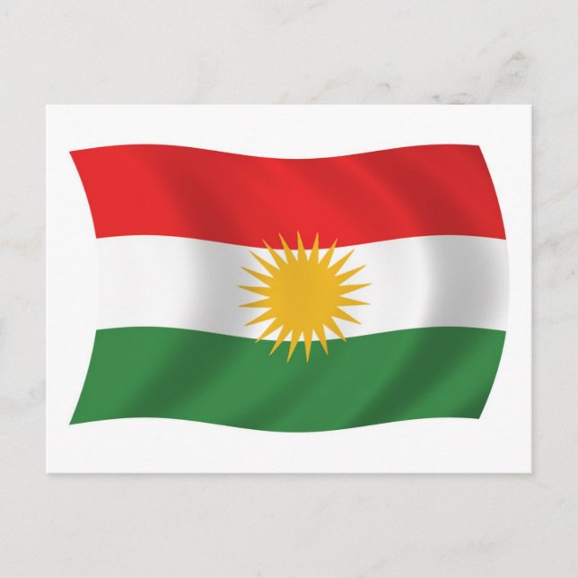 Tarjeta postal de la bandera de Kurdistán (Anverso)