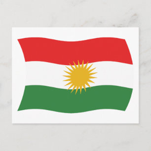 Tarjeta postal de la bandera de Kurdistán