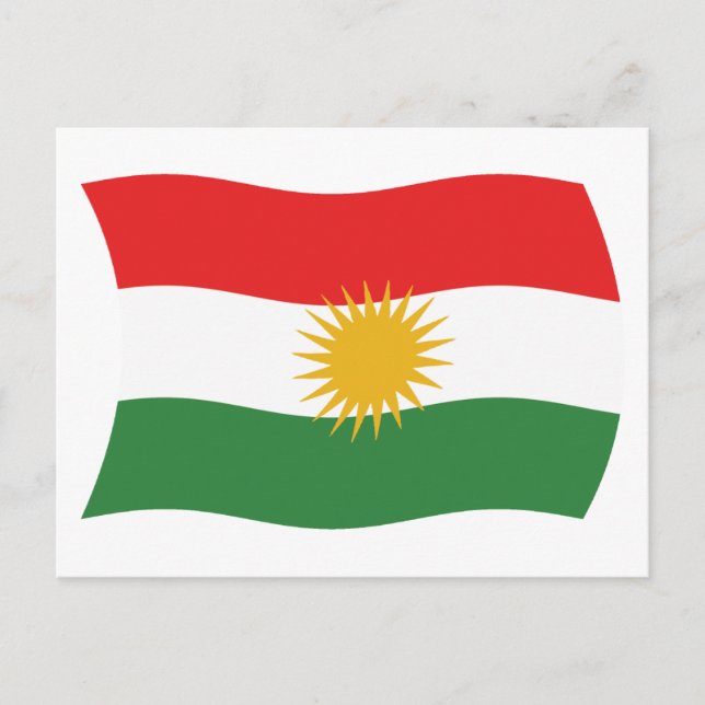 Tarjeta postal de la bandera de Kurdistán (Anverso)