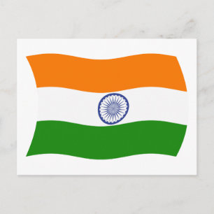 Tarjeta postal de la bandera de la India