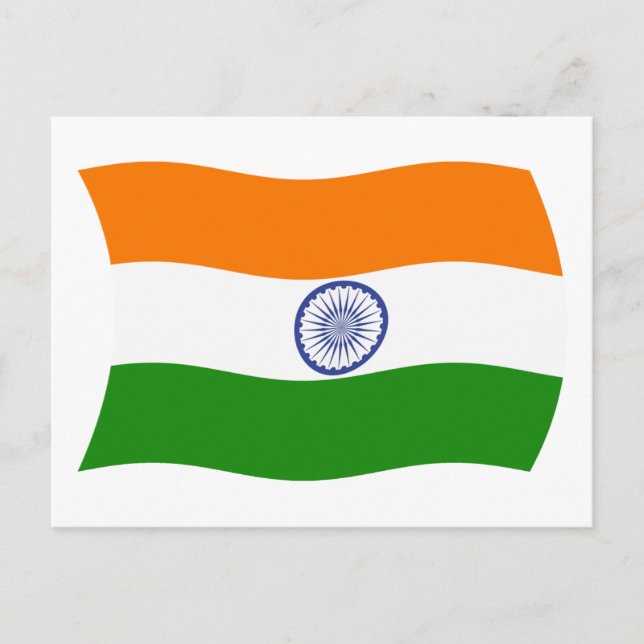Tarjeta postal de la bandera de la India (Anverso)