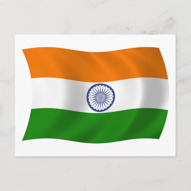 Tarjeta postal de la bandera de la India (Anverso)