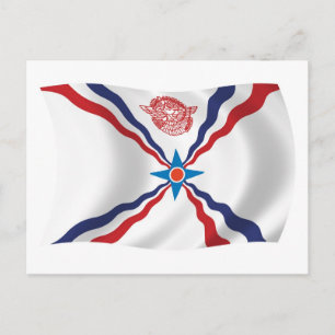 Tarjeta postal de la bandera de la nación asiria