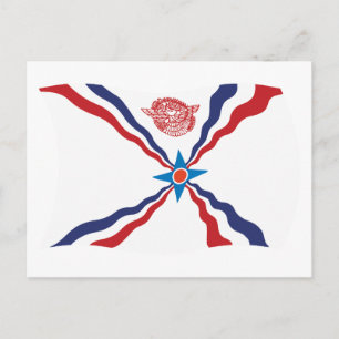 Tarjeta postal de la bandera de la nación asiria