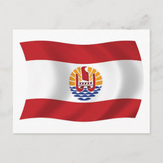 Tarjeta postal de la bandera de la Polinesia Franc