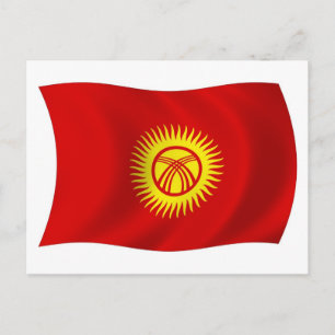 Tarjeta Postal de la Bandera de la República Kirgu