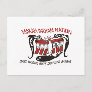 Tarjeta postal de la bandera de la tribu Makah