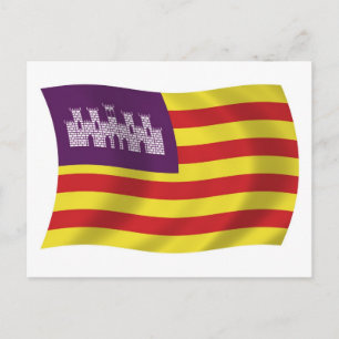 Tarjeta postal de la bandera de las Islas Baleares
