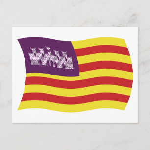 Tarjeta postal de la bandera de las Islas Baleares