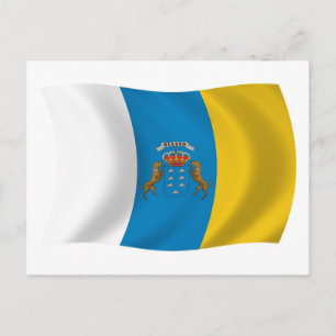 Tarjeta postal de la bandera de las Islas Canarias