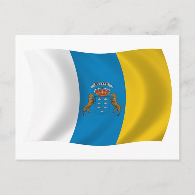 Tarjeta postal de la bandera de las Islas Canarias (Anverso)